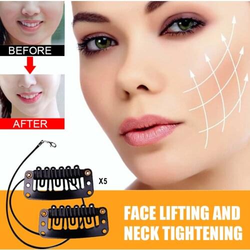 10-pack Face Neck Lifting Patch Tape with Clip V-line Kit Tools for Woman