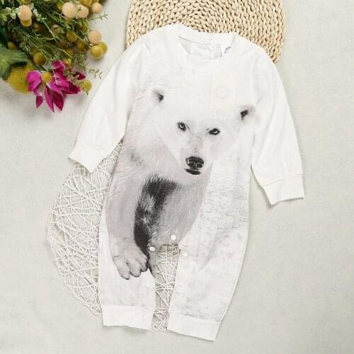 2020 Cute Baby Boys Girls Newborn Kids Infant Polar Bear Jumpsuit Bodysuit Playsuit Playsuit Clothes 0-2 Years Outfit Clothing