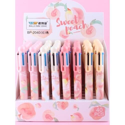 40pcs/1lot Kawaii Ball pen 10color Jasmine combination Ballpoint Pens School Stationery Writing Supplies Office Supplies