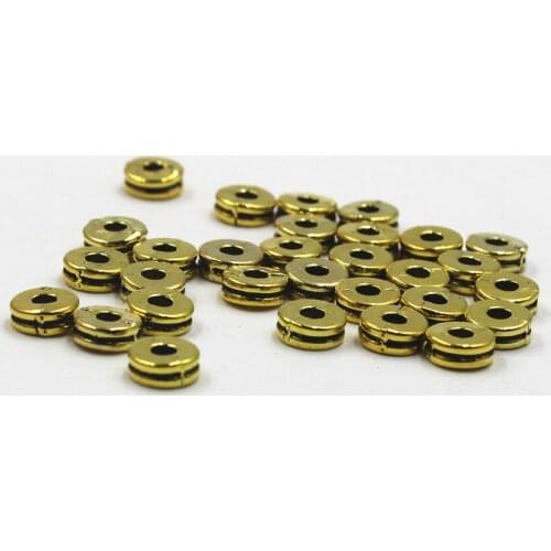 6mm Tiny Ring Spacers Beads Metal Charms for Jewelry DIY Making Antique Sliver Gold color DIY bracelets making 50 pcs