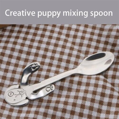 Teaspoons Eco-Friendly Creative Stainless Steel Dog Shape Lovely Cute Hanging Cup Coffee Tea Soup Sugar Spoon Kitchen Tableware