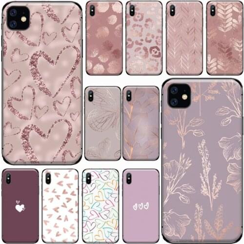 Love golden heart giltter pattern Phone Case for iPhone 11 12 pro XS MAX 8 7 6 6S Plus X 5S SE 2020 XR Luxury brand shell funda