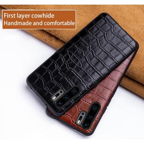 Phone Case For Huawei P20 P30 Mate 10 20 Pro lite case Y9 P smart 2019 Crocodile belly texture Cover For Honor 8X 9X 10 20 lite