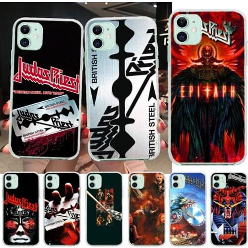 PENGHUWAN judas priest british steel Rob Soft Silicone Black Phone Case for iPhone 11 pro XS MAX 8 7 6 6S Plus X 5S SE XR cover