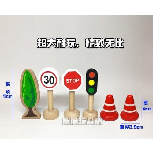 Wooden Childrens toys road signs decoration signs traffic signs set