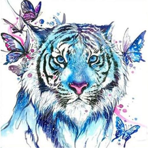 DIY Full Diamond Embroidery Butterfly Tiger Diamond Cross Embroidery Round Diamond Mosaic Diamond Painting
