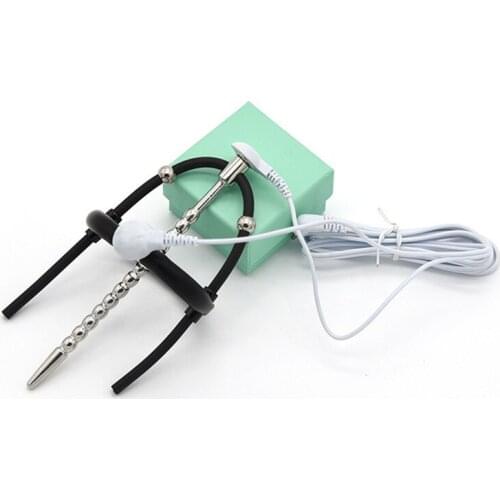Electro Penis Stimulator Ring Penis Plug Sex Toys For Men Electro Shock Catheter Urethral Plug Cock Ring Sex Medical Themed Toys