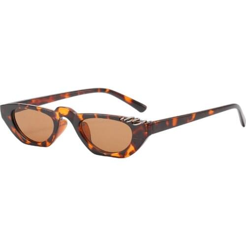 European and American sunglasses female tide narrow body small frame hip hop street shooting ins bungee cat eye sunglasses