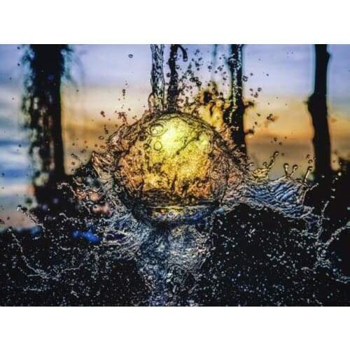 GLymg 5d Diamond Painting Diy Embroidery Bright Rhinestone Needlework Diamond Art Illumination Water Drops Wall Arts Decor