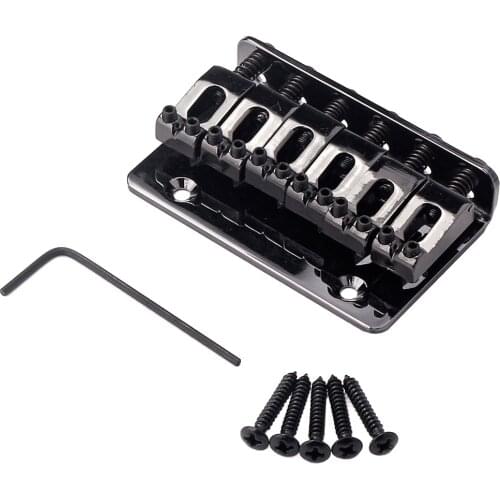 Metal Fixed Hardtail Bridge Top Load Guitar Tailpiece DIY for 6 String Electric Guitar(Black)