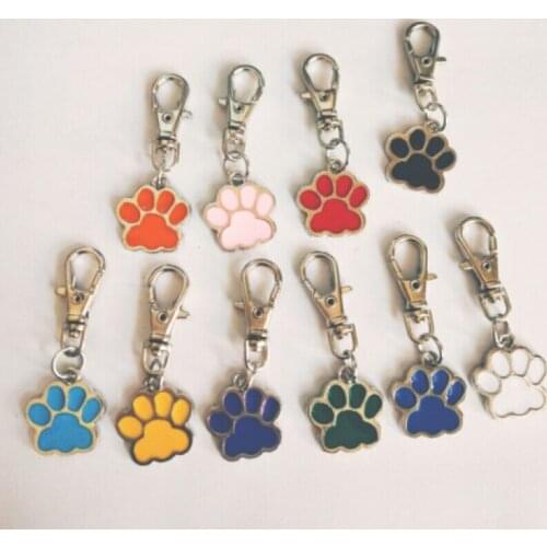 HOT Fashion Vintage Enamel Cat/Dog Paw Print Decorative Lobster Swivel Clasp DIY Key Chain Ring Accessories D156