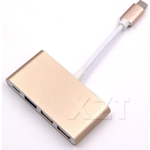 Newest Hot Mini USB Cable Adapter USB HUB Type C to Type C/ USB 3.0 2 USB 2.0 Ports for Phone Cable For Macbook PC