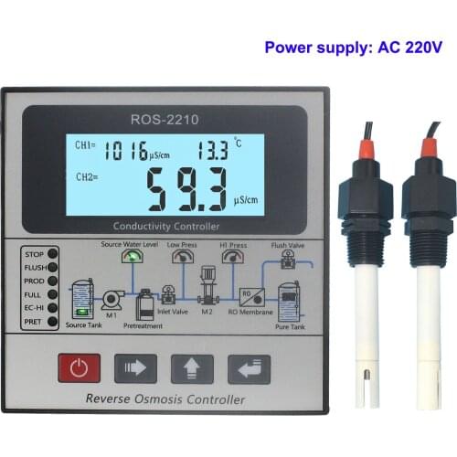 Online Water Ro Controller Sing Stage Ro System Controler and Conductivity with Sensor for RO System Water Purification System