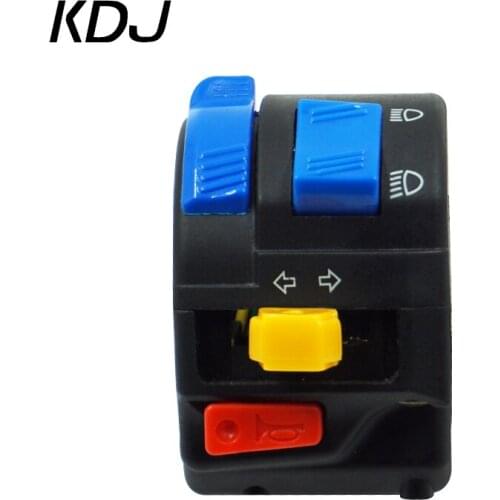 7/8" 22mm Motorcycle Handlebar Control Switches Headlight Fog Light Turn Signal Horn Switch Button With 9 Wiring Harness