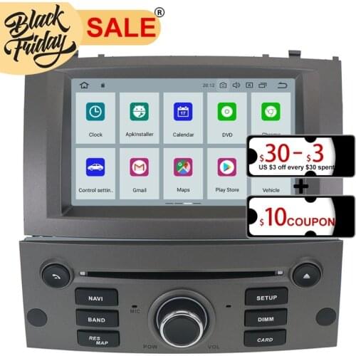 PX6 4G+64G IPS Android 10.0 Carplay Radio For Peugeot 407 2004 2010 Car GPS Navigation Auto Audio Stereo Recorder Head Unit DSP