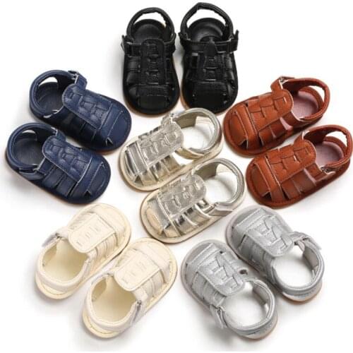 2019 Baby Boy Sandals Summer Casual Sandal Shoes PU Leather Solid Color Soft Baby Boy Girl Shoes 0-18M