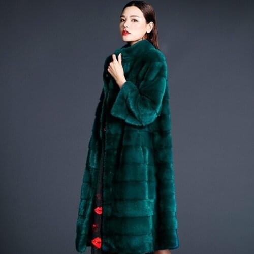 2020 Top Quality Natural Mink Fur Coat Winter Warm Thickening Coats Long Outwear For Women chamarras de mujer MF292