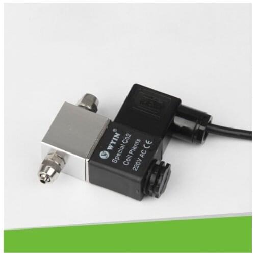 High quality W21.8 1.6W 110V-220V CO2 magnetic solenoid valve regulator low temperature CO2 aquarium fish tank solenoid valve