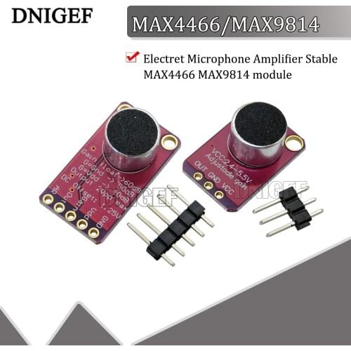 MAX4466 MAX9814 Electret Microphone Amplifier Stable MAX9814 Module Auto Gain Control MAX4466