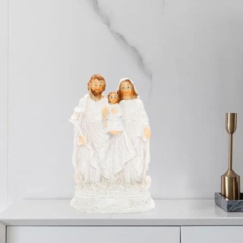 Holy Resin Religious Family Statue Home Desktop Tabletop Figurine Wine Cabinet TV Stand Fireplace Angel Sculpture