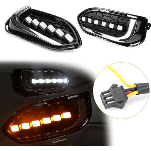 2PCS LED Daytime Running Fog Driving Lights Work Lamp DRL For Honda Fit Jazz 2018 Automobile Lighting Parts Accessories