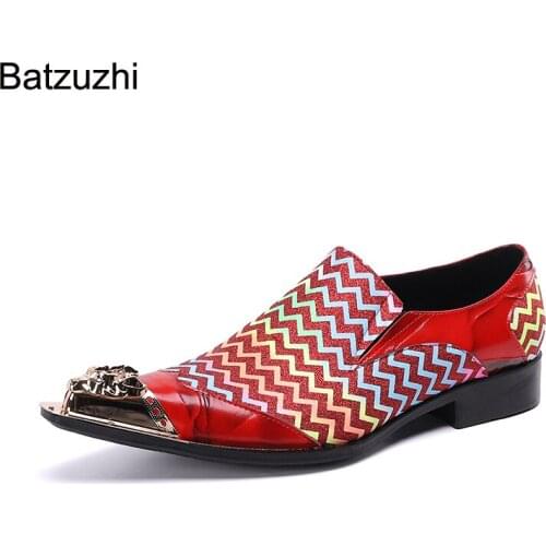 Batzuzhi Formal Business Leather Dress Shoes Men Italian Style Men Shoes Oxfords Color Party and Wedding Shoes Men, Big Size 46