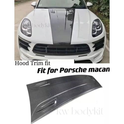 Carbon Fiber / FRP Front Engine Hood Air Vent Middle Trim Cover For Porsche Macan 2014-2018 Bonnet Sticker Cap Car Styling