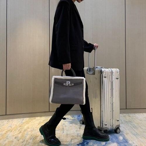 Wool Vintage Lamb Mixed Colors Handbag Soft Hasp High Capacity Shoulder Bag Corduroy Simple Design Fashion Womens Crossbody Bags