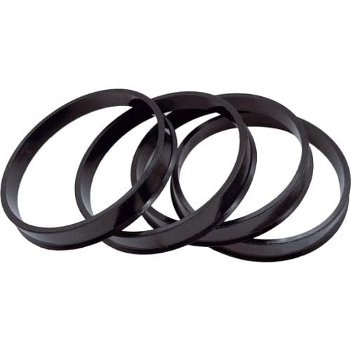 4x 66.6mm - 57.1mm Wheel Spacer Spigot Hub Centric Bore Center Hubcentric Ring Black Plastic
