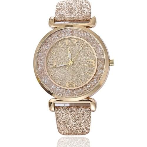Womens Wrist Watch Women Analog Quartz Watch Laides Simple Dress Wristwatch Female Watches Quicksand Rhinestone Wristwatch