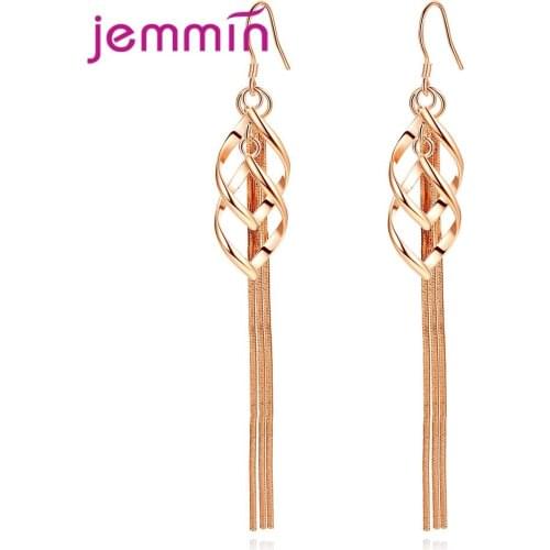 Boutique 925 Sterling Silver Women Tassel Drop Dangle Earring Long Ear Line For Women Metal Jewelry Geometric Piercing