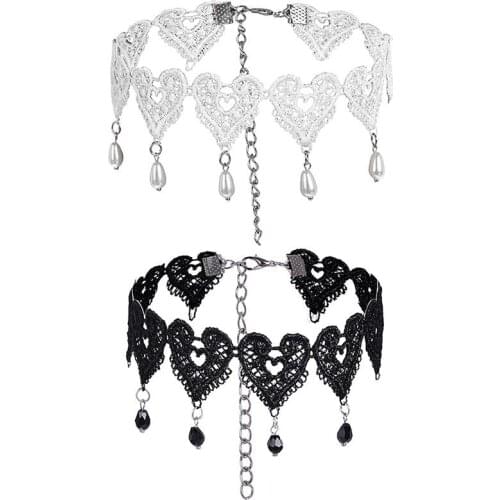 1pc Fashion Sexy Choker Necklace Lace Pendant Decor Sexy Clavicle Necklace Charm Clothing Accessories Halloween Party Dress Up