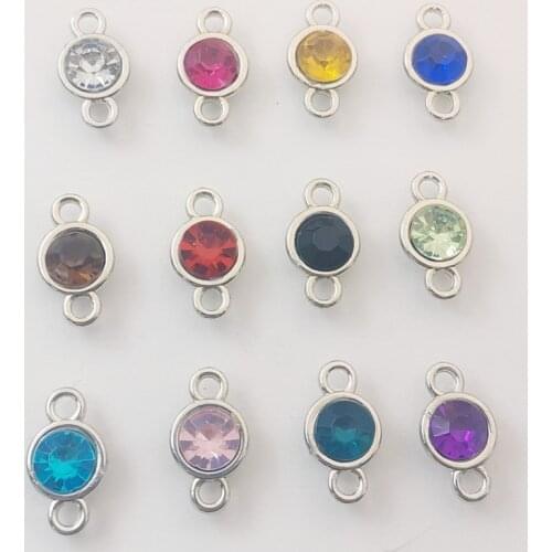 12 Pcs Birthstone Charms 19.5*11mm Acrylic for Diy Fashion Necklace and Bracelet Charms for Jewelry Making