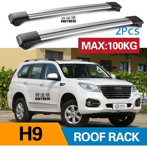 2Pcs Roof Bars for HAVAL H9 2014-2019 Aluminum Alloy Side Bars Cross Rails Roof Rack Luggage Load 100KG SUV