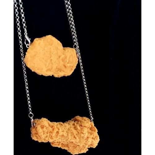 2020 Fashion Costume Jewelry New Long Chain Creative Fried Chicken Leg Chicken Wings Pendant Necklaces For Women Men Gift