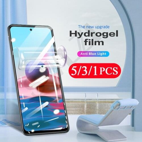 5-1Pcs HD hydrogel film for Redmi note 9 pro Max 9S 10 5G 10S 10X 9T 8 8T 7 7S phone screen protector Not Glass protective film
