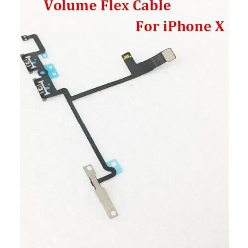 5pcs/Lot New High Quality Volume Button Flex Cable For iPhone X Switch Control Mute Flex Ribbon For IX Replacement Repair Part