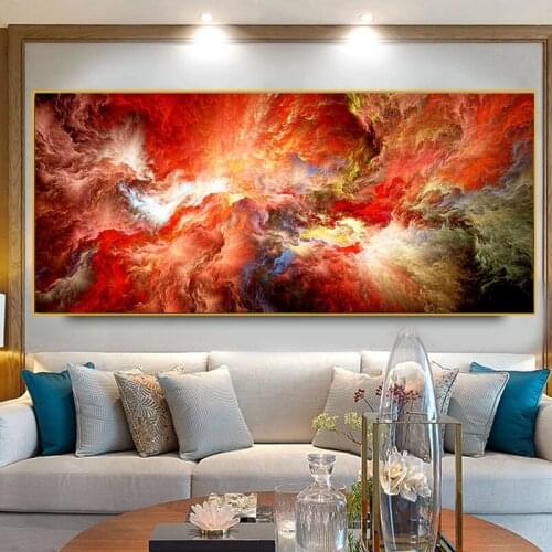 Abstract Nebula Clouds Landscape Posters Colorful Canvas Prints Cuadro Nordic Big Size Wall Art Painting For Room Home Decor