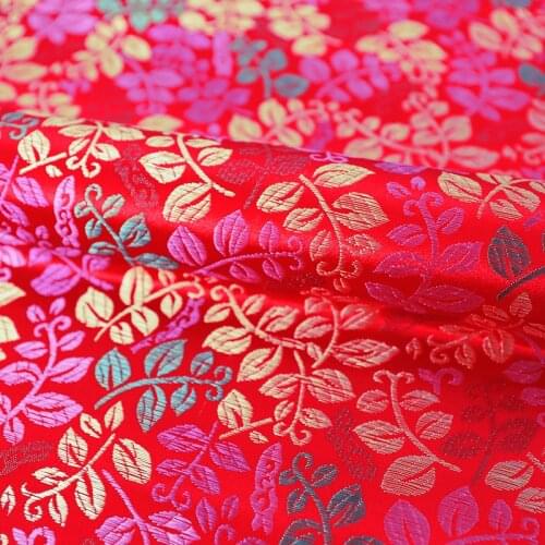 Satin attire fabric Brocade jacquard fabrics material for sewing cheongsam and kimono patchwork stitches of various colors