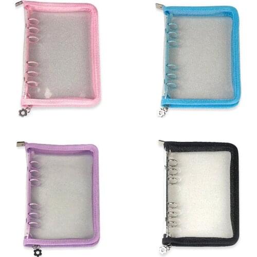 A5 A6 Planner 6 Hole Zipper PVC Notebook Diary Binder Ring Clips Notebook Loose-Leaf Notebook Cover Office Korean Stationery