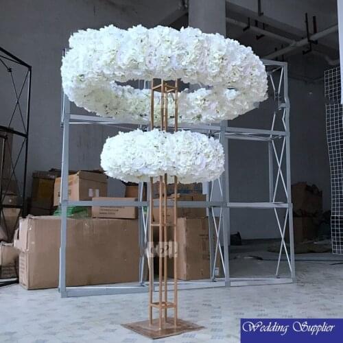 Metal flower stand large gold stand white flower centerpiece for wedding event decoration wedding high table decor centerpiece