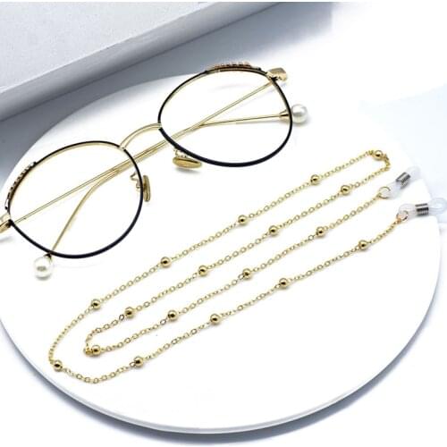 Fashion Reading Glasses Chain for Women Gold Silver Color Sunglasses Necklace Cords Casual Pearl Beaded Eyeglass Chain