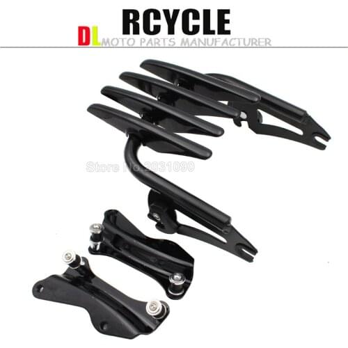 Black Stealth Luggage Rack Hardware Kit For Harley Street Glide FLHR FLTR 14-16