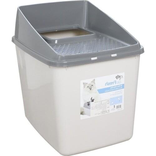 Anti-splash deodorant cat litter box top entry type anti-drop durable cats toilet semi-closed lager pets products