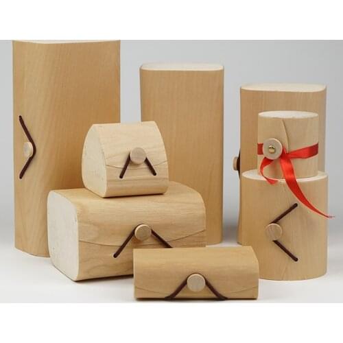 Environmental Protection Light Veneer Wood Soft Bark Box Pot for Party DIY Baking Cookie Cake Gift Box or Tea Caddy Packing Box