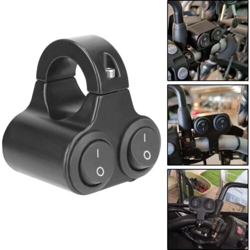 Flasher Speaker Switch 12V Headlight Switch Dual Button Control Aluminum Alloy Motorcycle Handlebar 7/8in 22mm