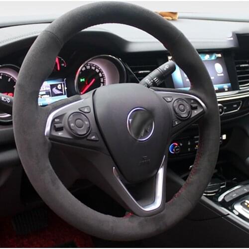 Genuine Suede&Leather Car Steering Wheel Cover for Buick Regal/GS Envision Verano 2016-2019 Opel Astra 2015-2019