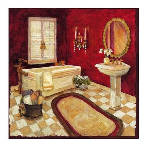 Pastoral bathrooms landscape picture cartoon canvas printings oil painting printed on canvas home wall art decoration pictures