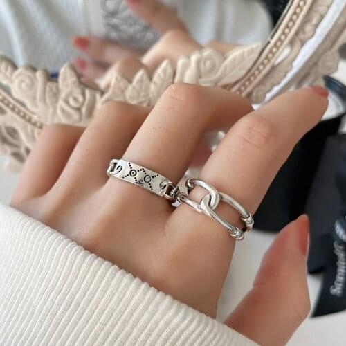 Knotted Open Rings For Women Adjustable Chain Female Fashion Simple New Trend Retro Design Hot Girlfriend Gifts Jewelry BOYULIGE