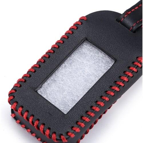 Leather Key Cover For Starline E90 E91 E60 E61 E62 LCD Remote Control Only Two Way Car Alarm Keychain Case